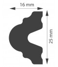 Dekoratívna lišta na stenu WD25D 2m