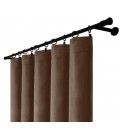 Zamatový záves s riasiacou páskou - Mocha Elegance, tmavohnedá