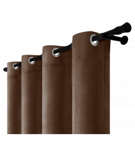 Zamatový záves s krúžkami - Mocha Elegance, tmavohnedá