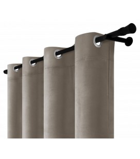 Zamatový záves s krúžkami - Midnight Graphite, tmavosivý