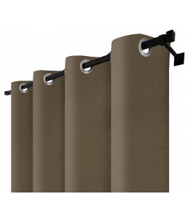 Zatemňovací záves s krúžkami - Blackout Royal Cappuccino, farba káva s mliekom