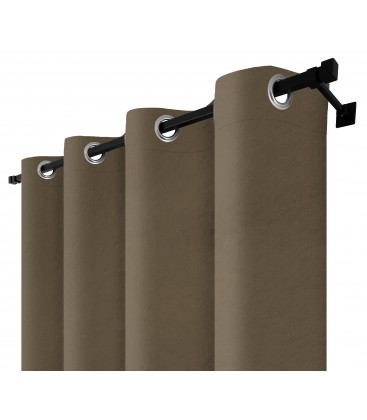 Zatemňovací záves s krúžkami - Blackout Royal Cappuccino, farba káva s mliekom