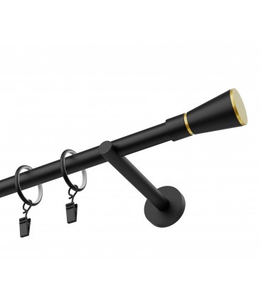 Garniža matná čierno-zlatá jednoduchá 19mm Rimini Golden